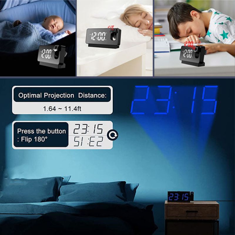 Mirror Projection Alarm Clock